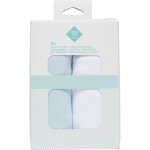 Drap housse bleu / blanc 1 coton 60x120 cm tex baby - le lot de 2 draps housse