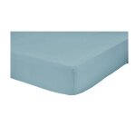 Drap housse bleu 100% coton 180x200 cm uni coton tex home - le drap housse