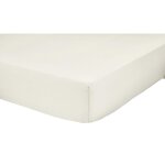 Drap housse ecru 100% coton 160x200 cm uni coton tex home - le drap housse