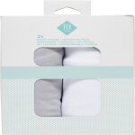 Drap housse gris / blanc 1 coton 70x140 cm tex baby - le lot de 2 draps housse Drap housse gris / blanc 1 coton 70x140 cm tex baby - le lot de 2 draps housse