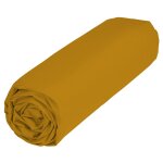 Drap housse jaune uni coton 100% coton 160x200 cm tex home - le drap housse
