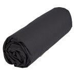 Drap housse noir uni coton 100% coton 140x200 cm tex home - le drap housse