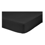 Drap housse noir 100% coton 180x200 cm uni coton tex home - le drap housse