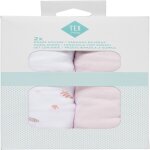 Drap housse rose / blanc 1 coton 60x120 cm tex baby - le lot de 2 draps housse