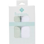 Drap housse vert / blanc 100% coton 60x120 cm tex baby - le lot de 2 draps housse
