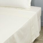 Drap plat ecru 100% coton 240x280 cm uni coton tex home - le drap plat
