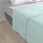 Drap plat vert clair 100% coton 240x280 cm tex home - le drap plat