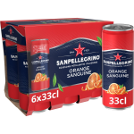 Eau gazeuse aromatise arancia rossa san pellegrino - le pack de 6 canettes de 33cl