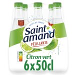 Eau gazeuse aromatis�e citron vert saint amand - le pack de 6 bouteilles de 50cl