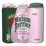 Eau gazeuse aromatis�e framboise maison perrier - le pack de 6 canettes de 33cl