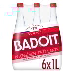 Eau minrale naturelle gazeuse intensment ptillante badoit - le pack de 6 bouteilles de 1l