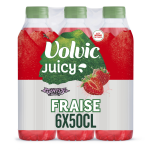 Eau plate aromatise fraise juicy volvic - le pack de 6x50cl
