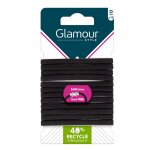 Elastiques  cheveux semi - epais noir glamour style - les 12 lastiques