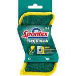 Eponge microfibre flex & wash spontex - le paquet de 2 �ponges