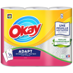 Essuie - tout adapt blanc okay - les 3 rouleaux
