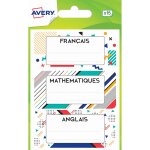 Etiquette plastifi�es adh�sives mati�res scolaires avery - le lot de 15 �tiquettes