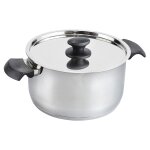 Faitout 4, 5l 24cm acier inoxydable rev�tement anti - adh�sif tous feux dont induction avec couvercle ...