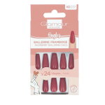 Faux ongles ballerine framboise glamour beaute - la boite de 24 pi�ces
