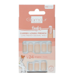 Faux ongles carrs longs french manucure glamour beaute - le paquet de 24 pices