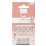 Faux ongles carrs nude glamour beaute - le paquet de 24 pices