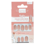 Faux ongles ovales rose beige glamour beaute - la boite de 24 pièces Faux ongles ovales rose beige glamour beaute - la boite de 24 pièces