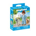 Femme d'affaire avec son dalmatien playmobil - la boite