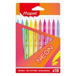 Feutres collection neon maped - le lot de 10
