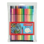 Feutre dessin pointe moyenne pen 68 assorti coul x30 dt 5 fluo stabilo - les 30 feutres Feutre dessin pointe moyenne pen 68 assorti coul x30 dt 5 fluo stabilo - les 30 feutres