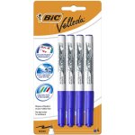 Feutre effaable  sec bleu bic velleda - le lot de 4 feutres