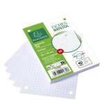 Fiche bristol 10 cm x 15cm perfore blanche - petits carreaux exacompta - le bloc de 50 fiches