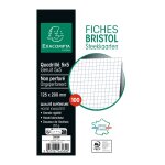 Fiche bristol 12, 5 cm x 20 cm non perfore blanche - petits carreaux exacompta - le bloc de 100 fiches ...