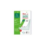 Fiche bristol 14, 8 cm x 21 cm perfore blanche - petits carreaux exacompta - le bloc de 40 fiches