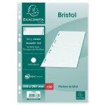 Fiche bristol 21 cm x 29, 7 cm perfore blanche - petits carreaux exacompta - le bloc de 50 fiches
