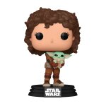 Figurine pop! star wars - the mandalorian - peli motto et grogu - n� 665 funko