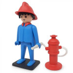 Figurine vintage de collection le pompier playmobil plastoy