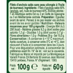 Filets d'anchois huile de tournesol carrefour extra - poids net : 100g e poids net goutt : 60g