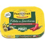 Filets de sardines huile d'olive vierge extra de piments bio parmentier - la boite de 70g