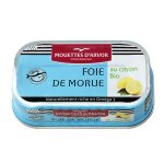 Foie de morue naturel au citron bio les mouettes d'arvor - la bo�te de 120g