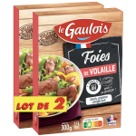 Foies de volaille confits le gaulois - les 2 boites de 300 g