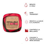 Poudre bronzante compacte longue tenue teinte ambre (300) infaillible 24h l'oreal paris - la palette