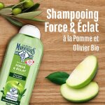 Force et clat tous types de cheveux pomme et olivier bio le petit marseillais - le flacon de 300ml