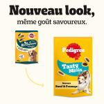Friandises pour chien adulte fourrs gourmands boeuf fromage tasty minis pedigree - le sachet de 140g ...