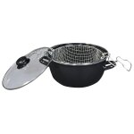 Friteuse email 26cm couvert en verre baumalu - la friteuse