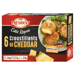 Fromage palets croustillants au cheddar president - la boîte de 6 palets - 150g Fromage palets croustillants au cheddar president - la boîte de 6 palets - 150g