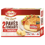 Fromage pav� fondants � l'emmental president - la bo�te de 2 pav�s - 200g