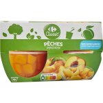 Fruits au sirop pche sans sucres ajouts carrefour classic - les 4 pots de 70g net goutt