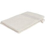Gant de toilette beige clair uni coton 15x21cm tex home - le lot de 2 gants de toilette