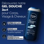 Gel douche homme corps visage cheveux aloe vera protect & care nivea - le flacon de 250ml