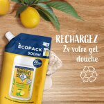 Gel douche homme verveine bio et citron bio le petit marseillais - la recharge de 500ml