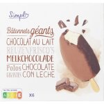 Glaces b�tonnets chocolat lait simpl - la boite de 6 - 483g